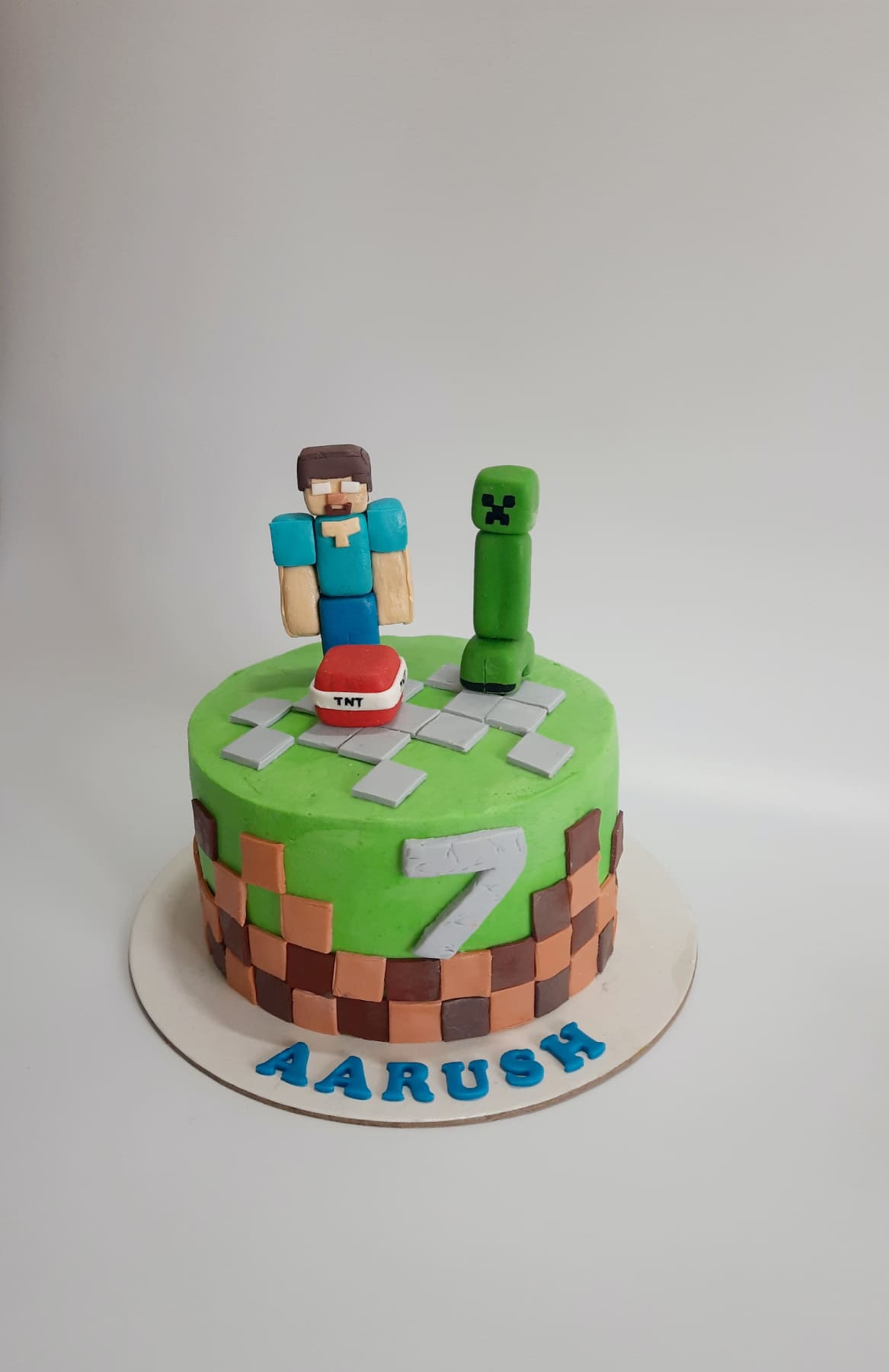 Minecraft Inspired Drip Cake